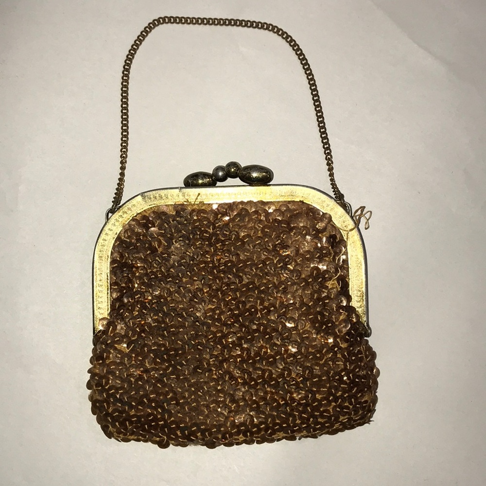 Vintage Gold Sequins Evening Bag